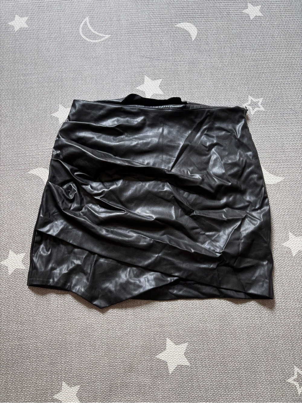 Zara Black Faux Leather Mini Skirt
